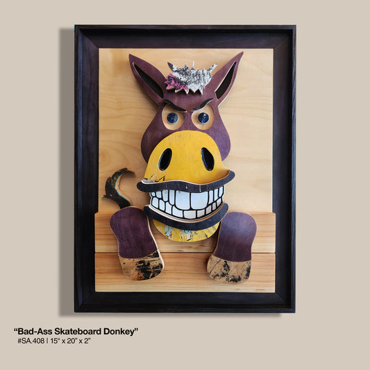 "Bad-Ass Skateboard Donkey" - Skateboard Art (Copy) (Copy)
