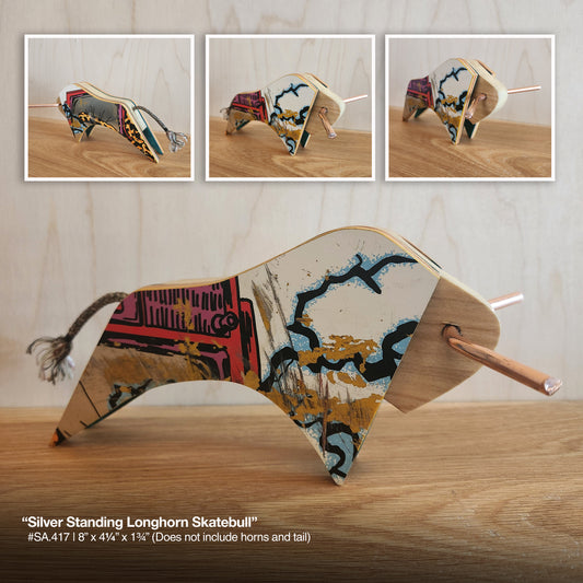 Silver Standing Longhorn Skatebull