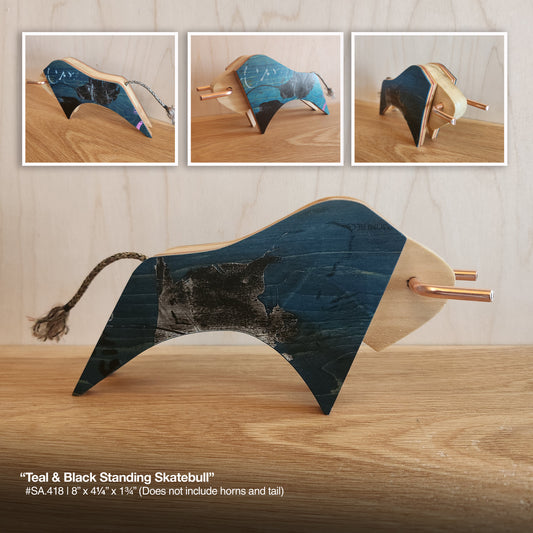 Teal & Black Standing Skatebull