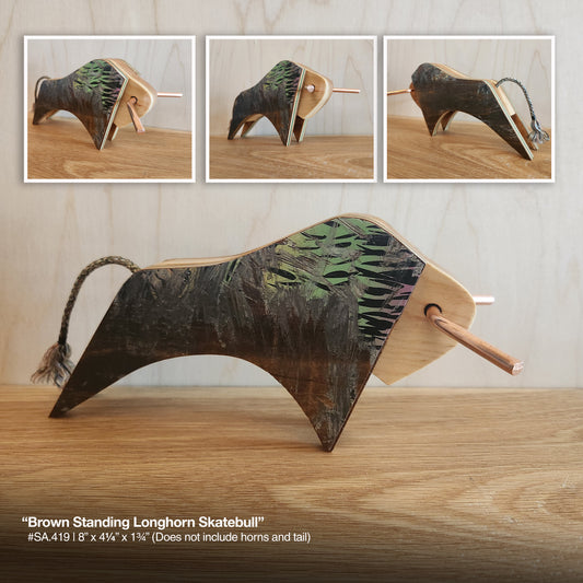Brown Standing Longhorn Skatebull