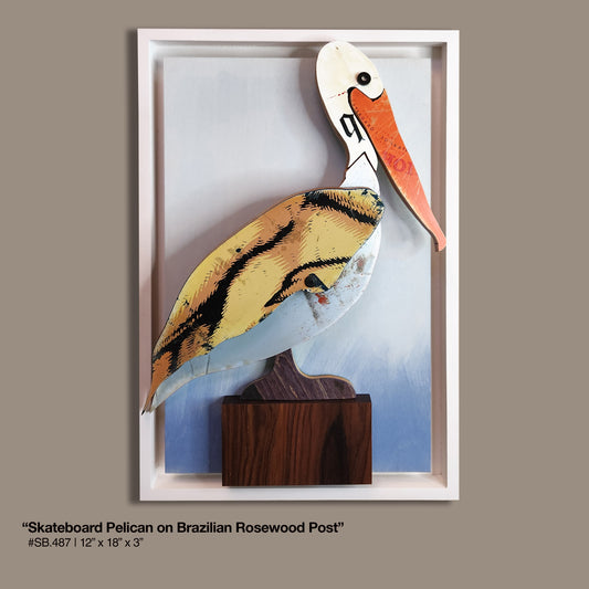 "Pelican on Brazilian Rosewood Post" Skatebird
