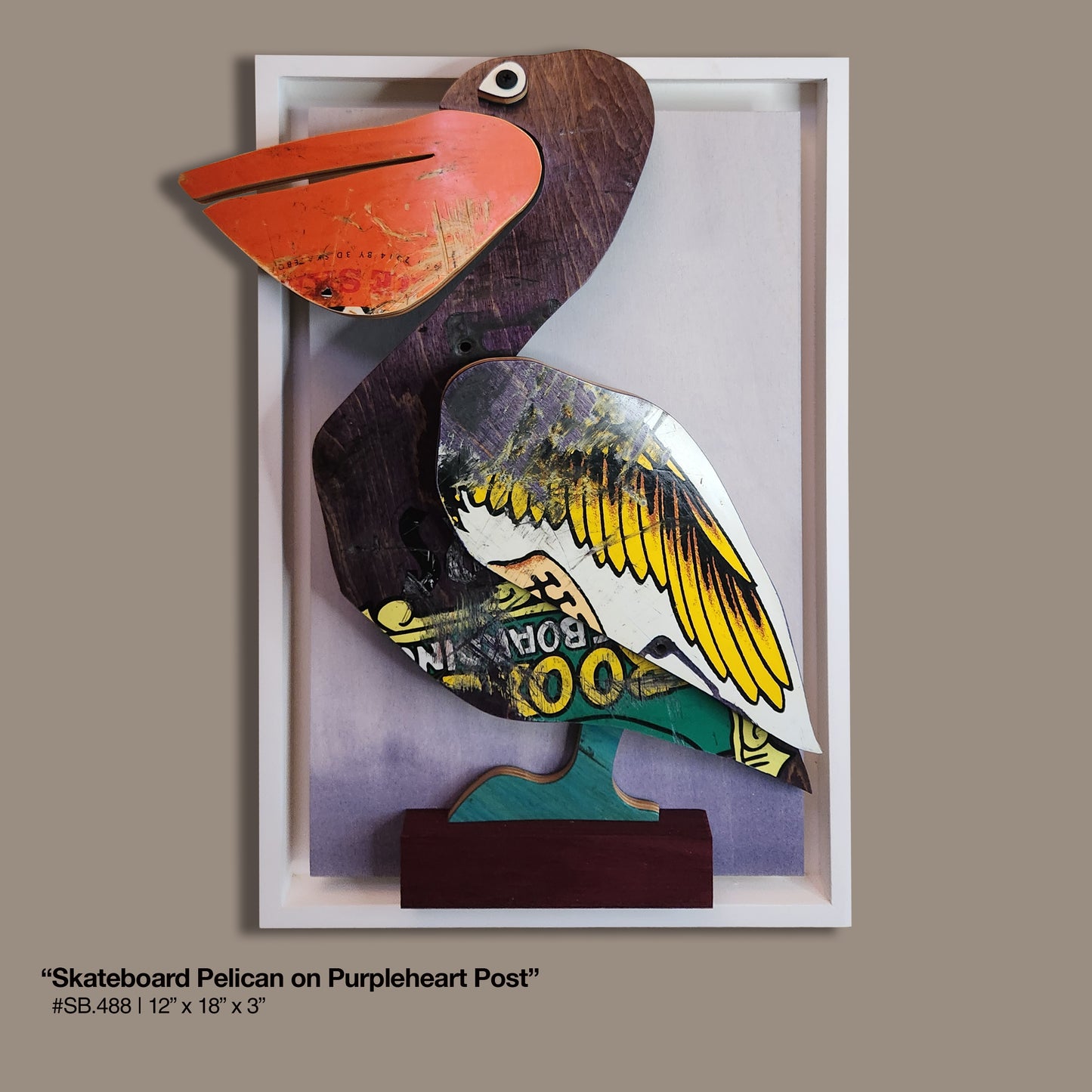 "Pelican on Purpleheart Post" Skatebird