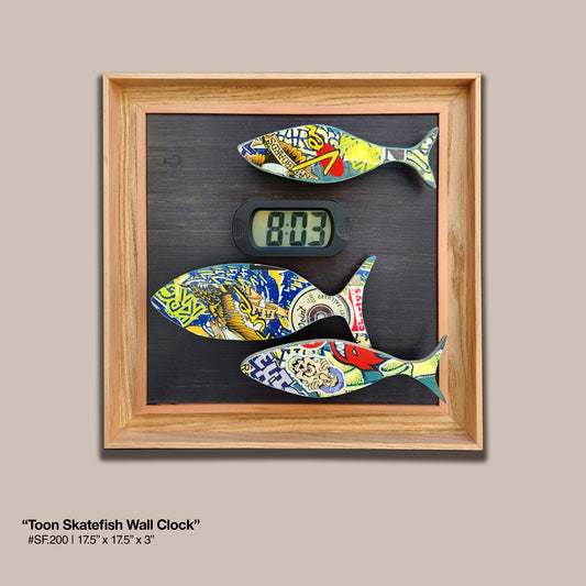 "Toon Fish" Skateboard Wall Clock