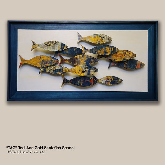 "TAG" (Teal And Gold) Skatefish School