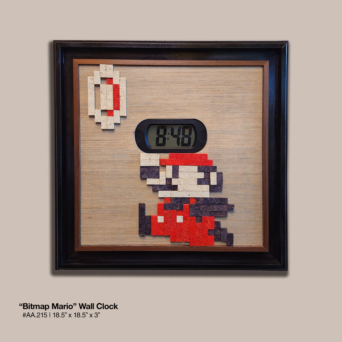 "Bitmap Mario" Mosaic Wall Clock