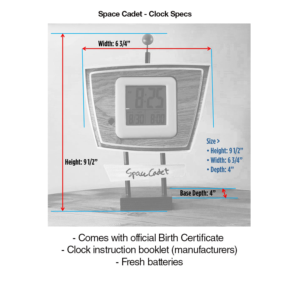 Space Cadet Clock - White Oak