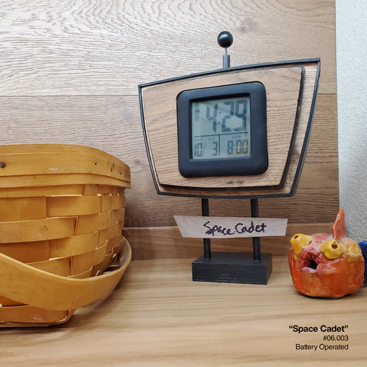 Space Cadet Clock - White Oak